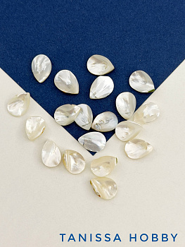 Перламутр бусина лепесток, капля, 13х9мм, Категория В, штука, ПМ111