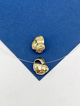 Бусина разделительная ракушка, 16х13мм, ШТУКА, позолота, РА908