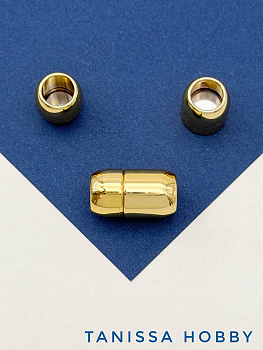 Замок магнитный под шнур толщиной 8мм, позолота, Ш134