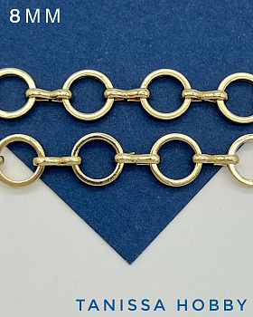 Цепочка круг 8мм, 50см, позолота, СН144