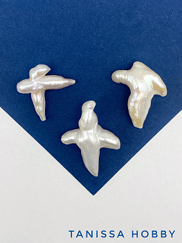 Жемчуг, вертикальный, барочный (культивированный), крест, 28-35 мм, ШТУКА, Ж015