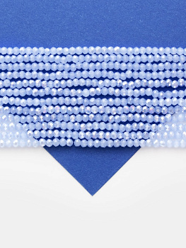 Хрусталь Рондели 2мм, светлый синий АВ шайн, нить, Х519