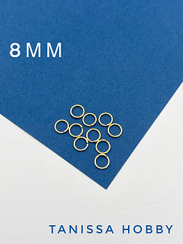 Соединительные колечки толстые 8мм, 10шт, позолота, М817