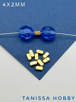 Разделители для бусин, рис, 4х2мм, позолота, 10шт, Р721