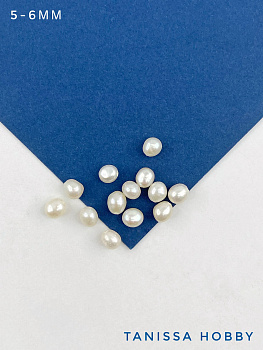 Жемчуг капля рис, полупросверленный для вклейки, 5-6мм, А, (культивированный) ШТУКА, Ж122