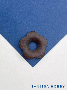 Деревянная бусина подвеска бублик цветок, 21мм, П212