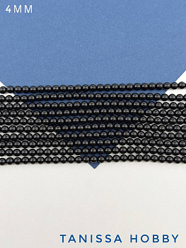 Жемчуг Майорка, черный, Porcelain Black, 4мм, нить, МА200