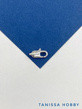 Карабин замок лобстер, 14х7мм, родий, КР014