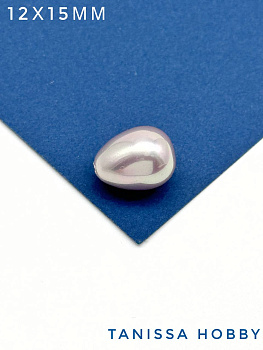 Жемчуг Майорка, полупросверленный, капля, розовый, В, 12х15мм, МА048