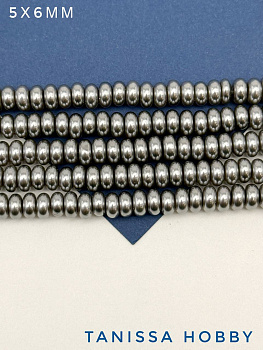 Жемчуг Майорка, кукуруза, серый, 5х6мм, нить, МА179