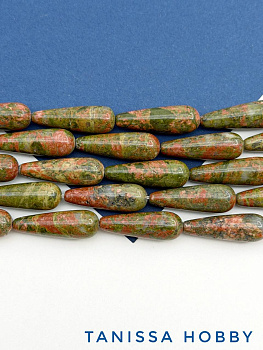 Яшма, бусина капля, 30х10мм, штука, Б295