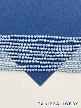 Жемчуг Майорка, голубой, Baby Blue, 2мм, нить, МА265