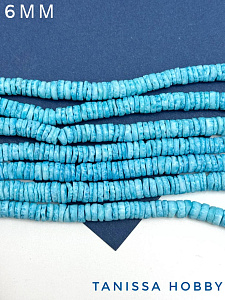 Ракушечник бусины хейши голубые, 5-6мм, ПМ057
