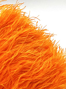 Перья на ленте страусиные оранжевые, 10см, ПЕР005