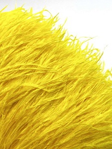 Перья на ленте страусиные жёлтые, 10см, ПЕР004