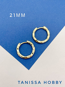Швензы конго, кольца, бублики, 21мм, позолота.962