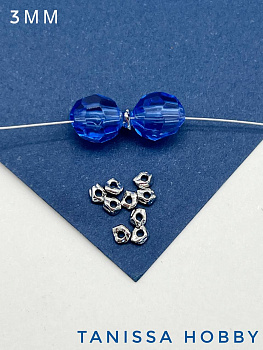 Разделители для бусин, фриформ, 3мм, родий, 10шт, Р716