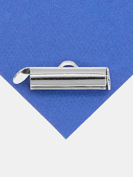 Концевик цилиндр, 16х4мм, родий, К704