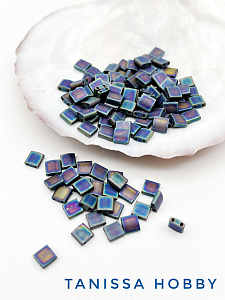 Бисер MIYUKI TILA beads, TL401FR, 2,5гр, непрозрачный матовый черный АВ. МЮ123