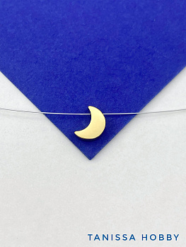 Подвеска бусина луна месяц, 9мм, сталь, позолота, Ш423