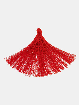 Кисточка для четок, 6,5см, алый красный, КИ004