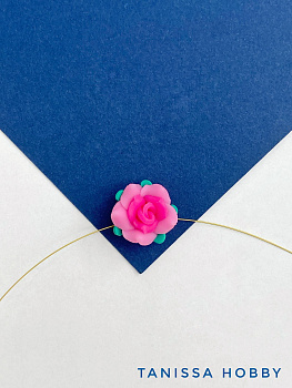 Бусина гавайский цветок, 15мм, полимерная глина,розовый, П279