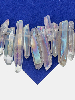 Тонированный кварц, прозрачный белый АВ, кристалл 14-30мм, штука, Б035