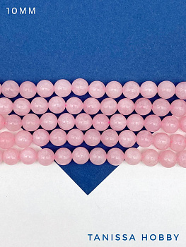 Розовый кварц, бусины круглые 10мм, 1/2 нити, Б256