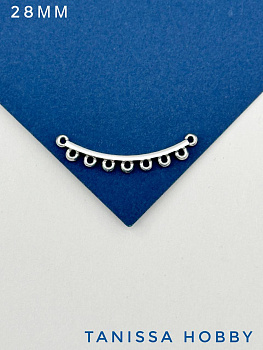 Коннектор дуга с петельками 28мм, сталь, Ч118