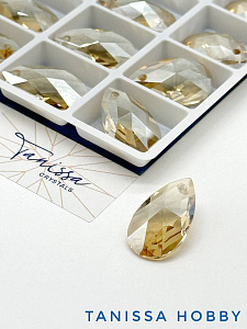 Подвеска кристалл капля, Golden Shadow, 22мм, Tanissa Crystals, СТ384