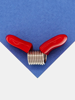 Зажим стоппер пружинка красный, для бисера тросика и нити, ШТУКА, И49