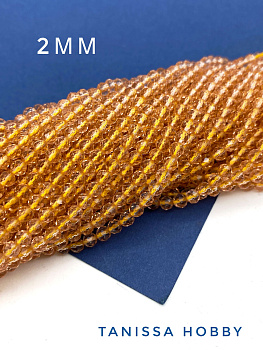 Шпинель синтетическая персиковая, 3мм, нить, Б200