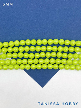 Жемчуг Майорка, зеленый, Light Green, 6мм, нить, МА193