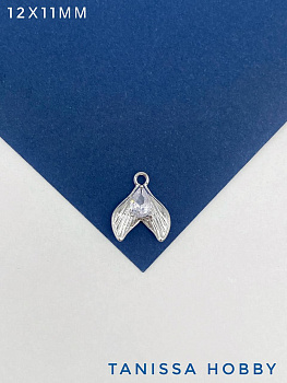 Подвеска хвост русалки, родий, Ю813