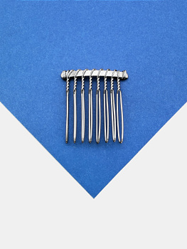 Гребень основа 33х36мм, 8 зубцов, серебро, СВ011