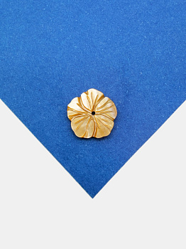 Желтый перламутр бусины цветок 13мм, штука, ПМ042