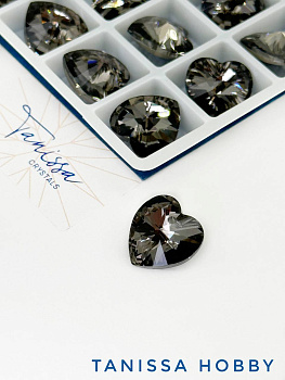 Подвеска кристалл сердце, Grey, 14мм, Tanissa Crystals, СТ409