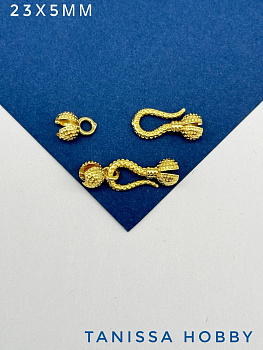 Замочек концевик каллот, карабин крючок, 5мм, позолота, К613