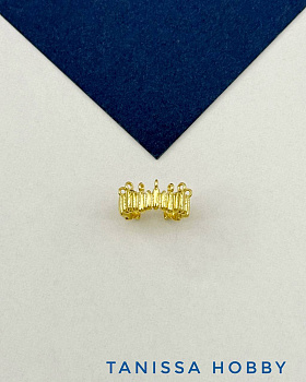 Кафф ребристый с петельками, позолота, Е321