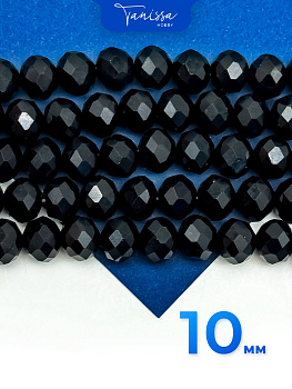 Хрусталь Рондели 10мм, 1/2 нити черный. Х062