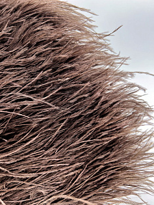 Перья на ленте страусиные шоколад, 10см, ПЕР020