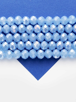 Хрусталь Рондели 10мм, светлый синий АВ шайн, 1/2 нити, Х515