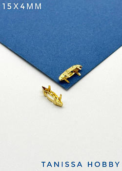 Оправа (цапы) для кристалла наветт 15х4мм, позолота, СТ120