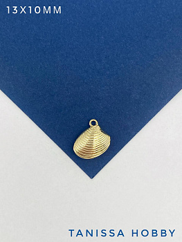 Подвеска ракушка 13х10мм, позолота, Ю810