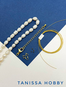 Набор к МК Жемчужный чокер, позолота, МК001П