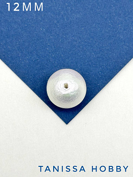 Хлопковый жемчуг 12мм, белый. Япония. ЖХ05