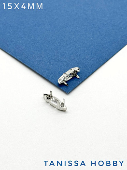 Оправа (цапы) для кристалла наветт 15х4мм, родий, СТ114