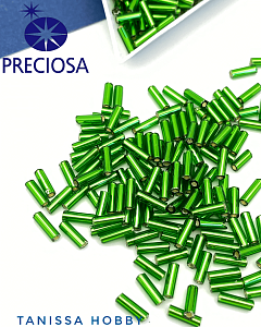 Бисер стеклярус PRECIOSA, цвет 57120, зеленый, 10 гр. PR033
