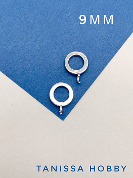 Бейл кольцо неразъёмное 9мм, родий. К503