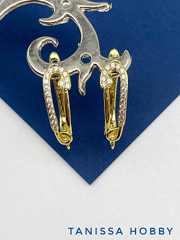 Швензы булавка, английский замок, позолота, 419